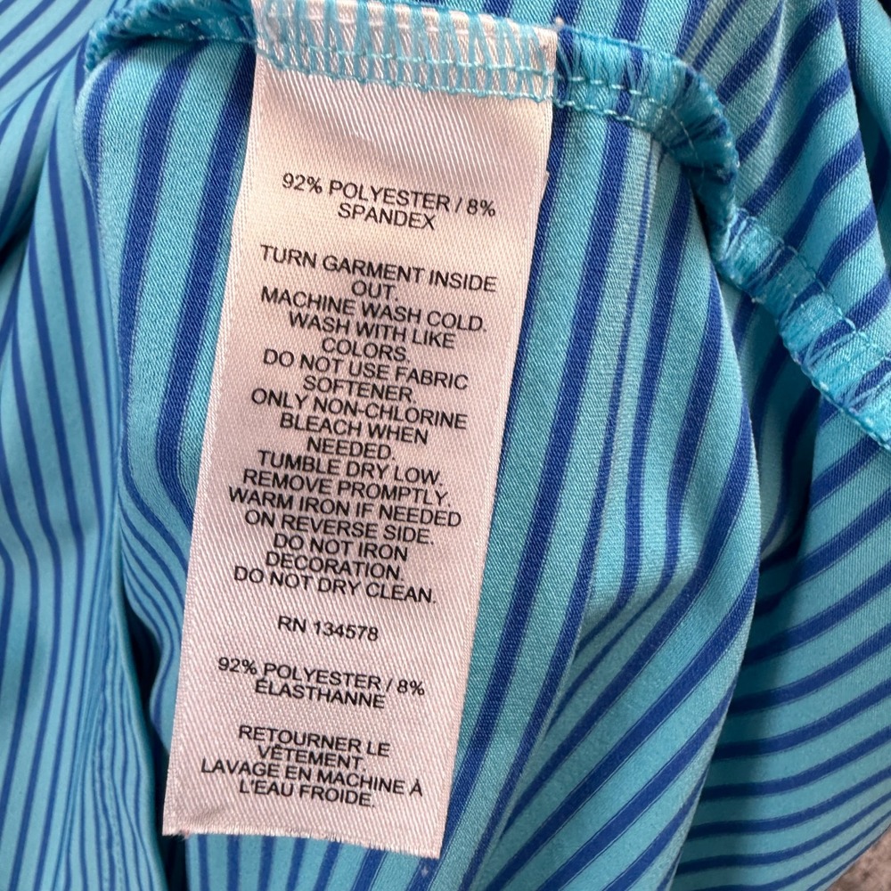 Vineyard Vines Polo Shirt Mens XL Blue Striped Golf Performance Travel Stretch - Picture 7 of 10